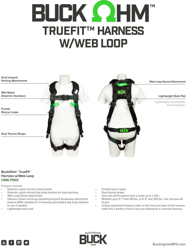 BuckOhm™ TrueFit™ Harness with  Loop U68L7NQ3 / U68L7NQ6